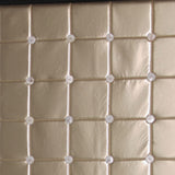 59" X 84" Gold Wood & Fabric Screen - Homeroots - Flyclothing LLC
