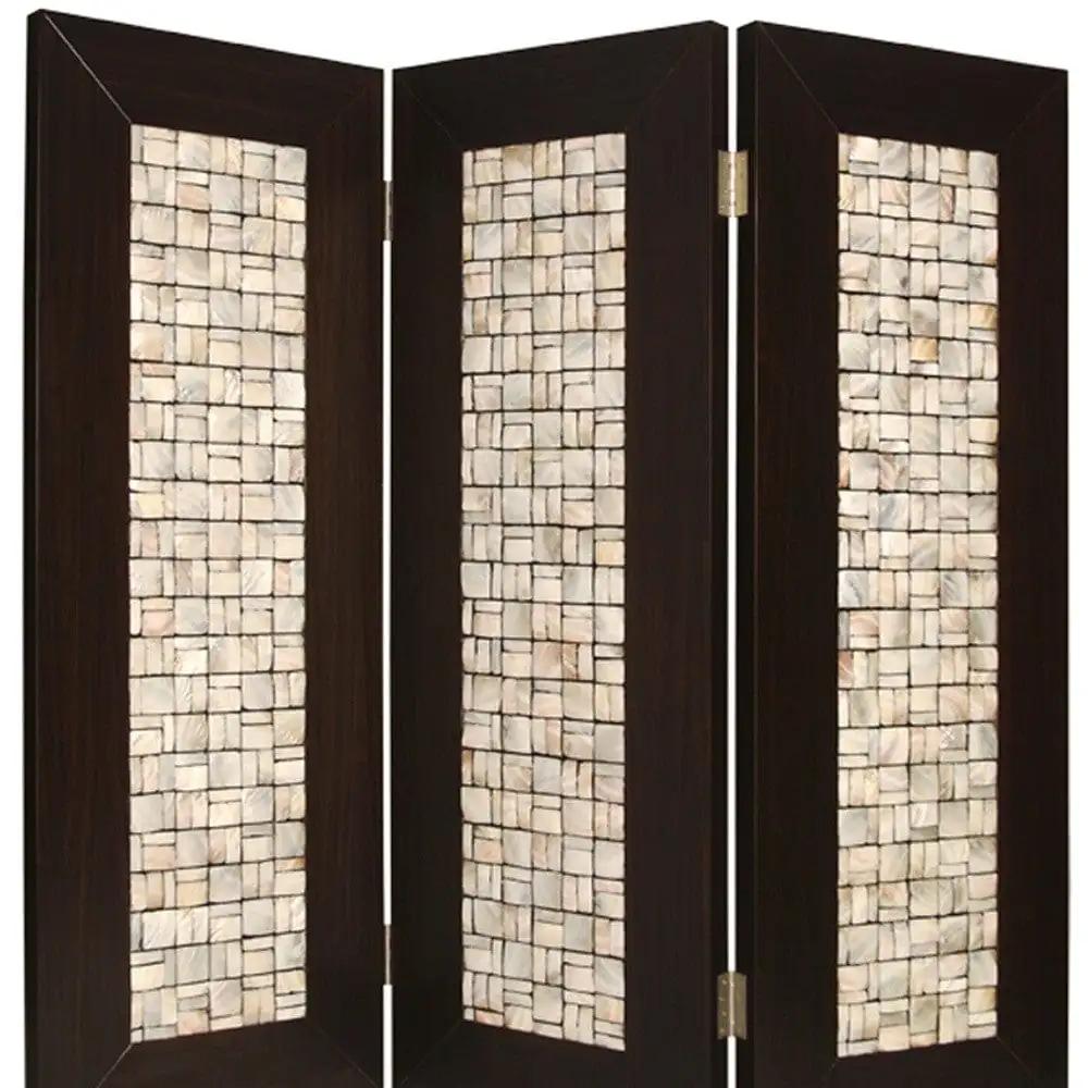 71" X 84" Brown Wood  Screen - Homeroots