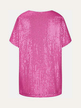 Full Size Sequin V-Neck Short Sleeve Top - Trendsi - Flyclothing LLC