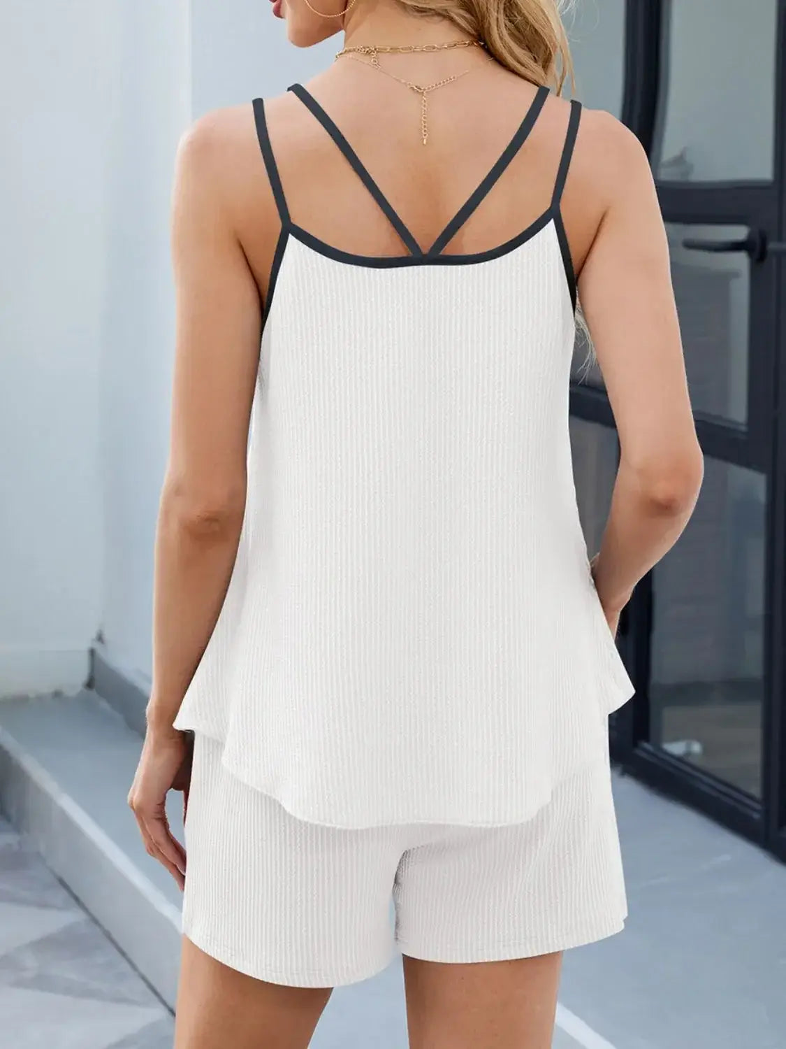 Casual Ribbed Tank Top and Shorts Set - Trendsi - Flyclothing LLC