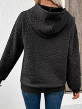 Textured Floral Quilted Hoodie - Trendsi - Flyclothing LLC