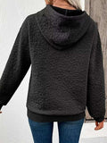 Textured Floral Quilted Hoodie - Trendsi - Flyclothing LLC