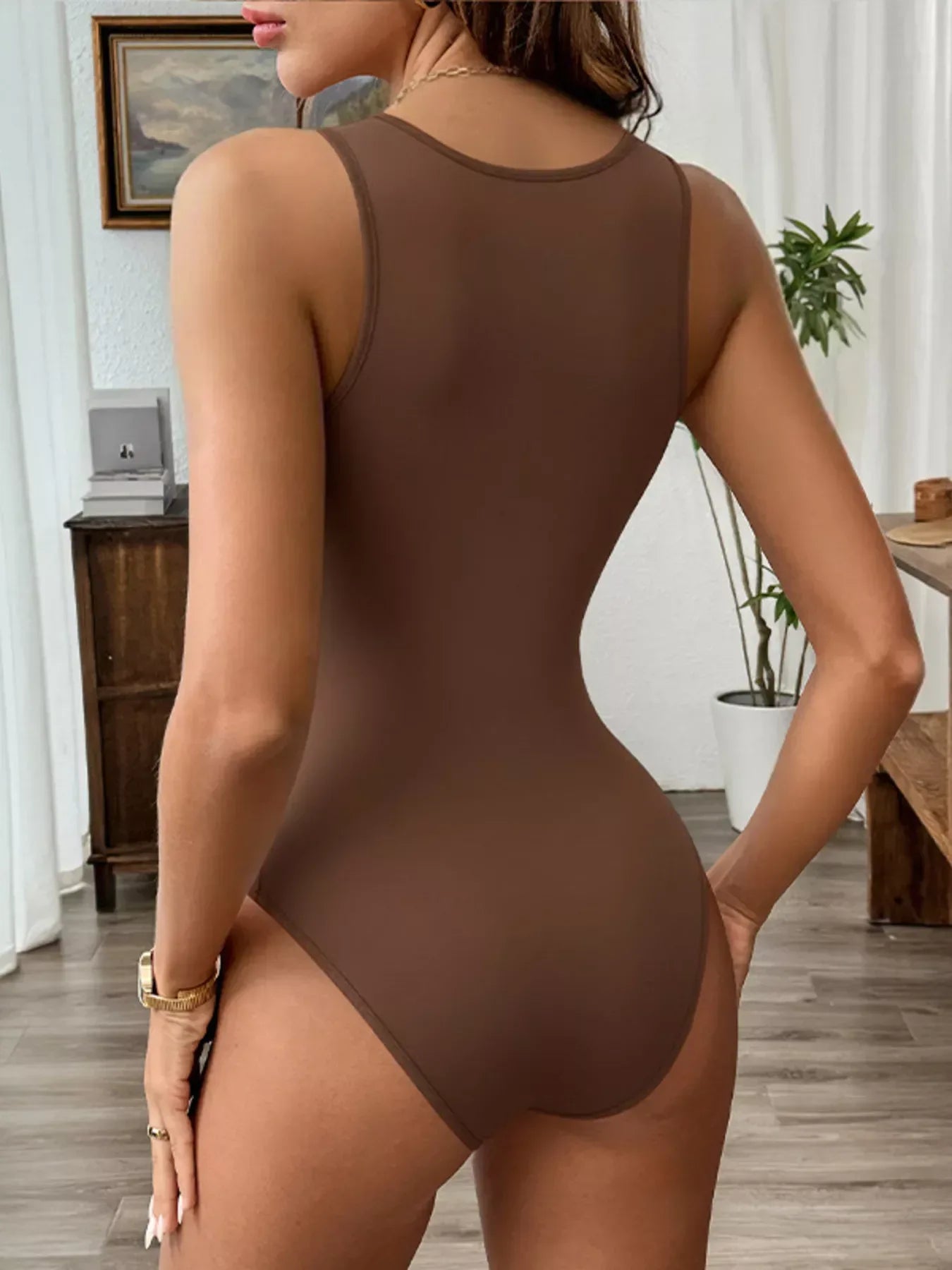 Deep V-Neck Bodysuit - Trendsi - Flyclothing LLC