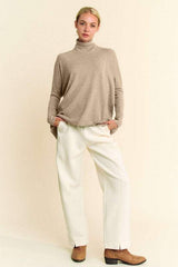 Davi & Dani Turtleneck Long Sleeve Knit Top - Trendsi - Flyclothing LLC