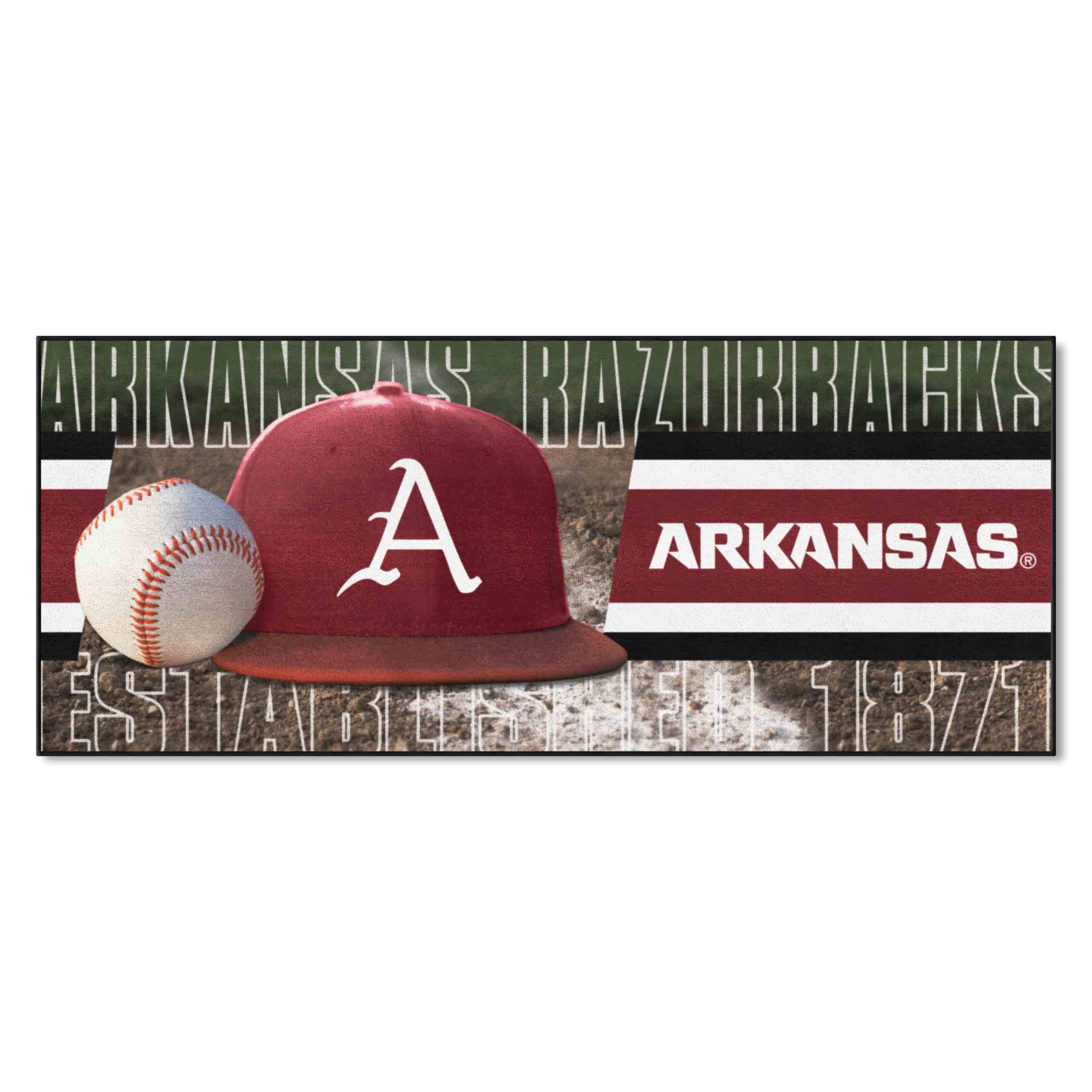 Arkansas Razorbacks Baseball Runner Rug - 30in. x 72in. - Arkansas