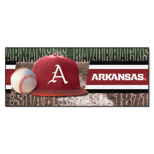 Arkansas Razorbacks Baseball Runner Rug - 30in. x 72in. - Arkansas