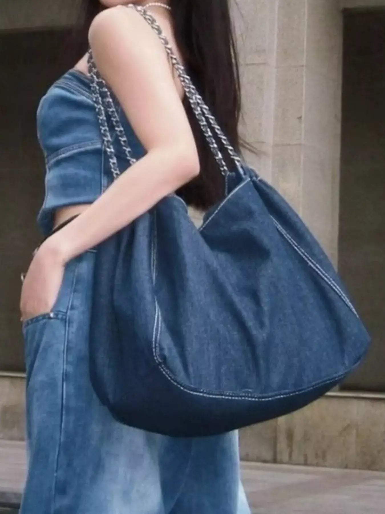 Chain Strap Tote Bag - Trendsi - Flyclothing LLC