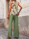 Printed Tank Top and Wide Leg Pants Set - Trendsi - Flyclothing LLC