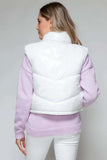 Snobbish Zip Up Turtleneck Shiny Quilted Vest - Trendsi - Flyclothing LLC