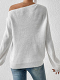 Honey Single Shoulder Long Sleeve Sweater - Trendsi