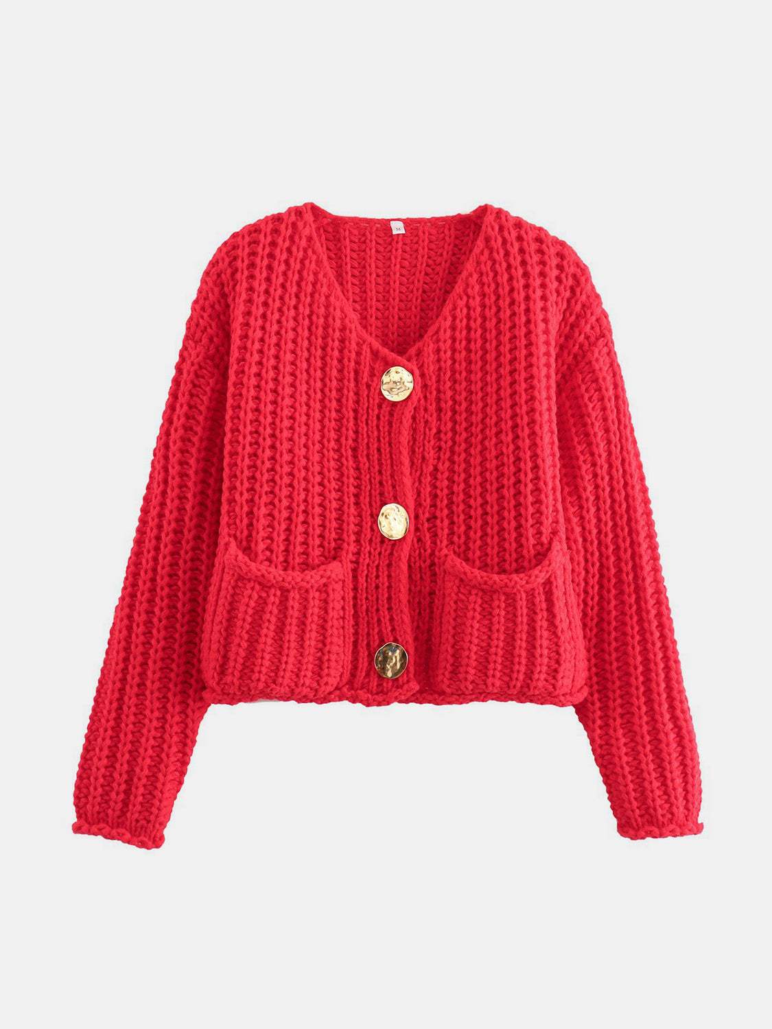 Button Down Long Sleeve Cardigan - Trendsi - Flyclothing LLC