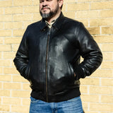 Moto Bomber - Men's Leather Jacket - First Manufacturing Company - Flyclothing LLC