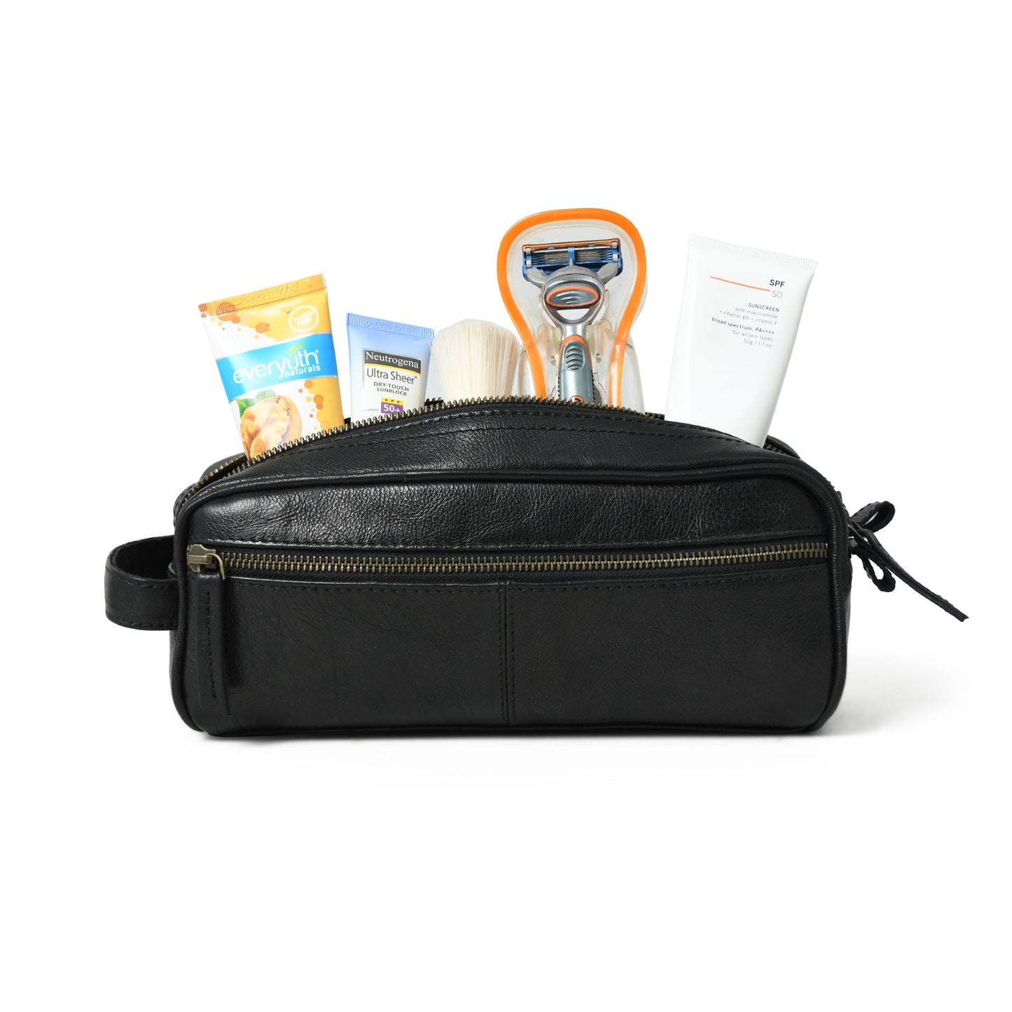 Midnight Deluxe Toiletry Bag-Twin Section - Classy Leather Bags - Flyclothing LLC