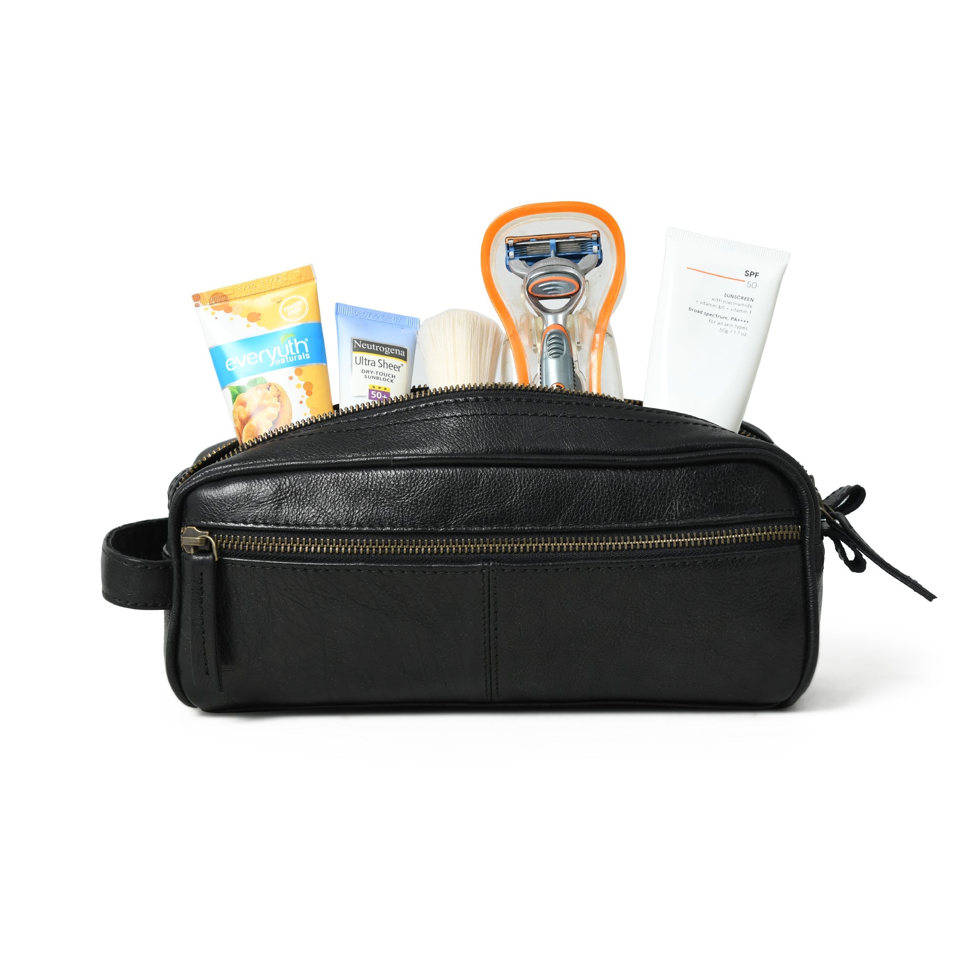 Midnight Deluxe Toiletry Bag-Twin Section - Classy Leather Bags - Flyclothing LLC