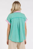Mittoshop Color Block Henley Short Sleeve Polo Shirt - Trendsi