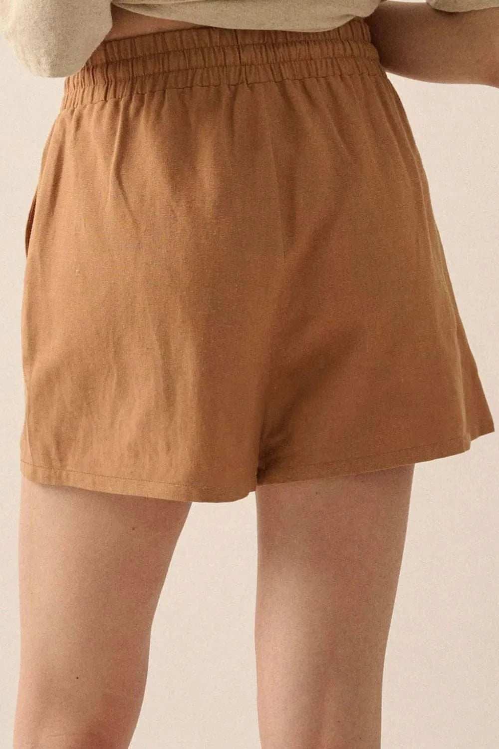 Embroidered Boho Tasseled Drawstring Elastic Waist Casual Shorts - Trendsi - Flyclothing LLC