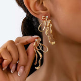 18K Gold-Plated Bow Earrings - Trendsi - Flyclothing LLC