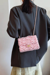 Raw Hem Denim Crossbody Bag - Trendsi