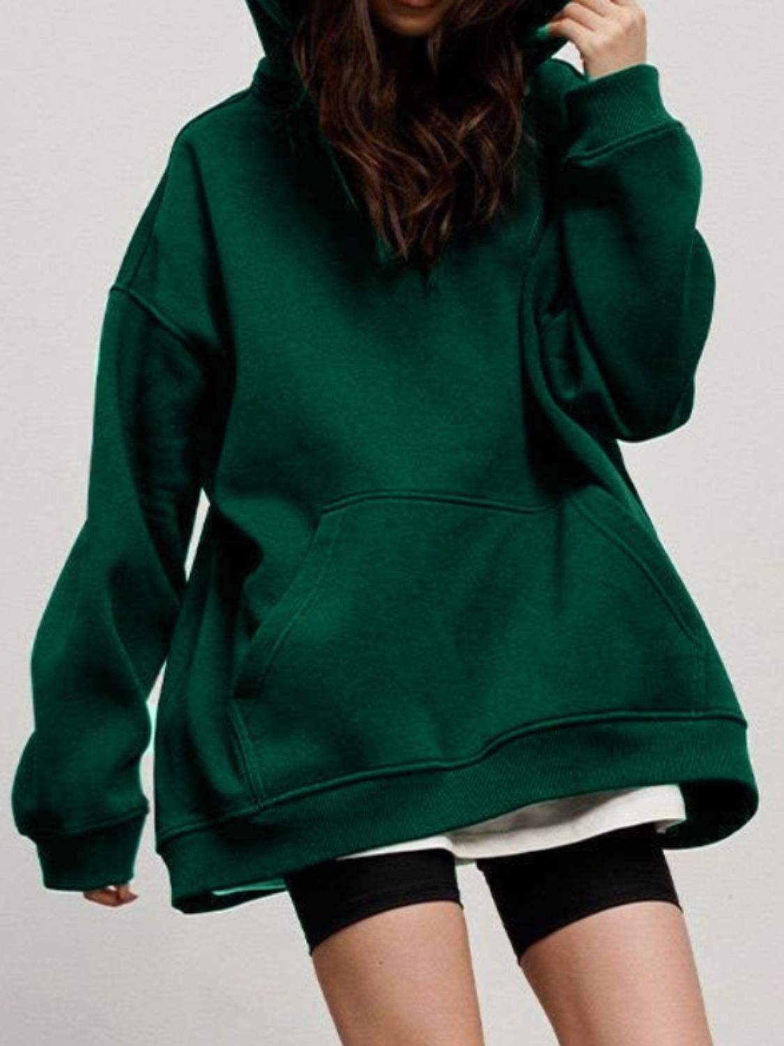 Pocketed Dropped Shoulder Long Sleeve Hoodie - Trendsi - Flyclothing LLC