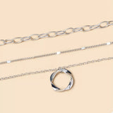 Three Layered Pendant Necklace - Trendsi - Flyclothing LLC