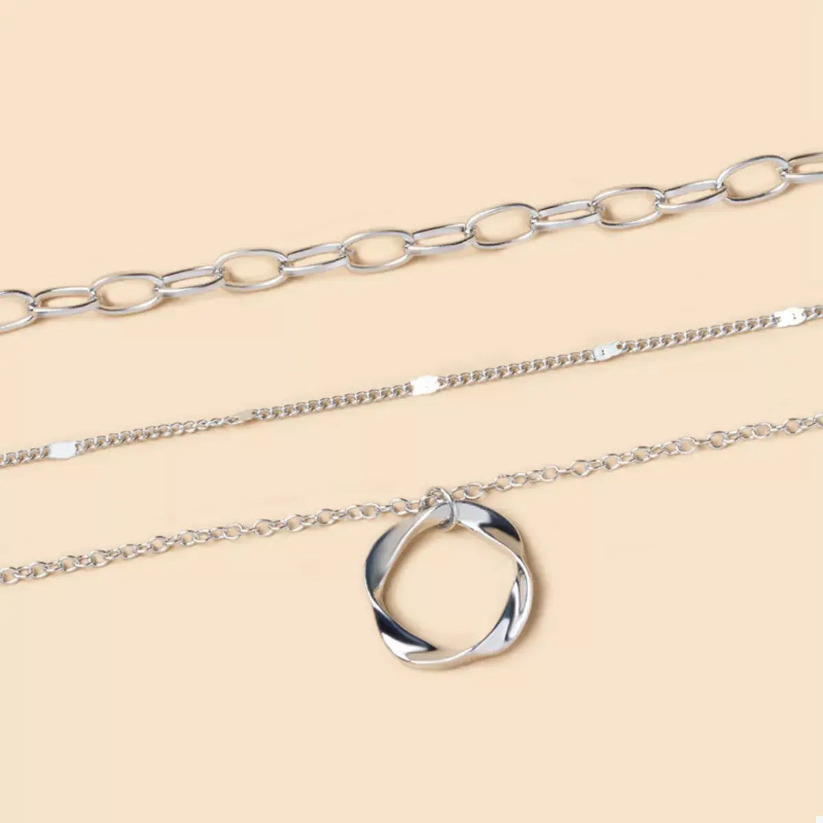 Three Layered Pendant Necklace - Trendsi - Flyclothing LLC