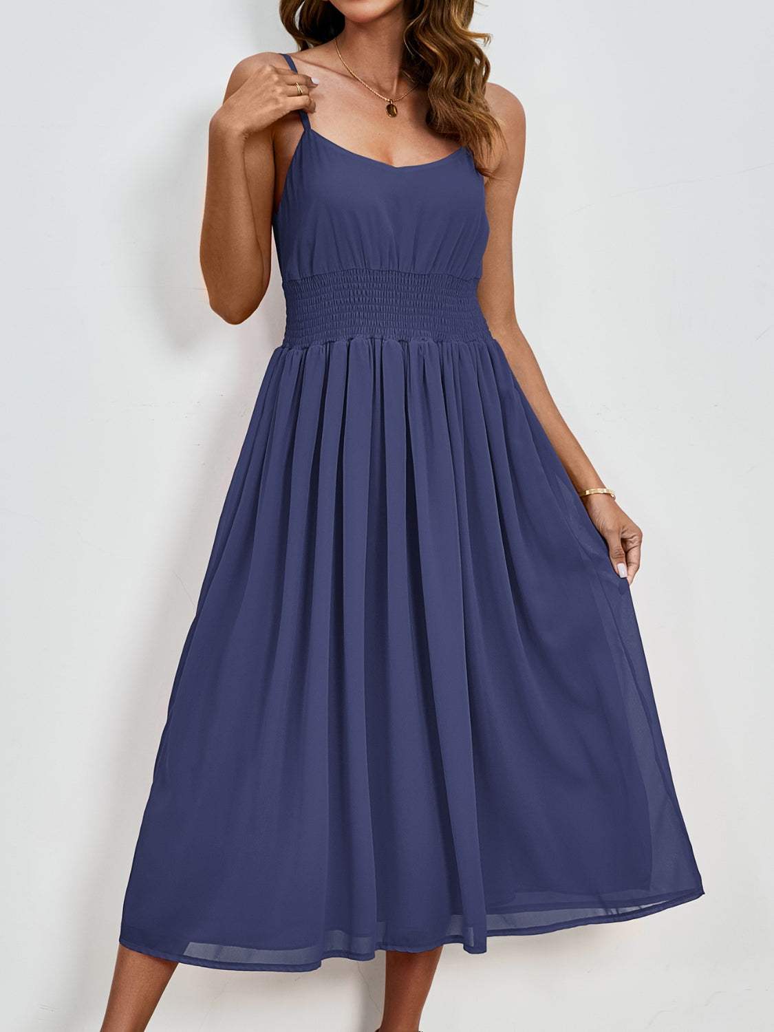 Scoop Neck Midi Cami Dress - Trendsi - Flyclothing LLC
