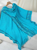 Fringe Half Sleeve Hooded Poncho - Trendsi