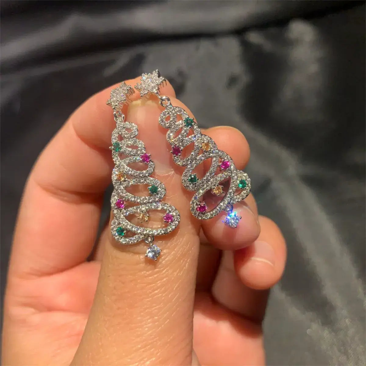 Christmas Tree Dangle Earrings - Trendsi - Flyclothing LLC