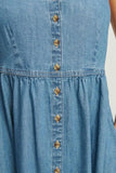 Button Front Denim Cami Dress - Trendsi