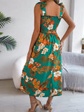 Smocked Floral Tie Shoulder Cami Dress - Trendsi