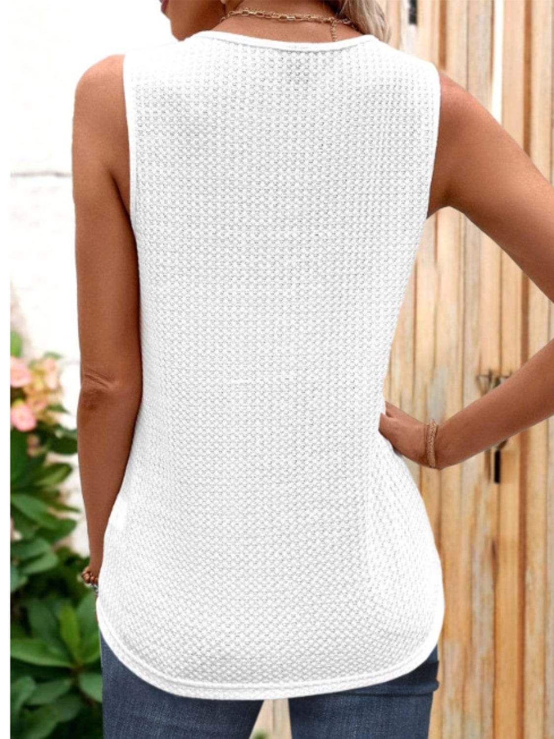 Lace Detail V-Neck Tank - Trendsi - Flyclothing LLC
