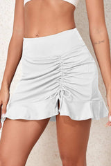Ruched Elastic Waist Swim Skirt - Trendsi - Flyclothing LLC
