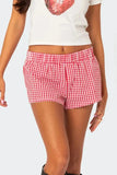 Plaid Elastic Waist Shorts - Trendsi