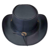 Black Leather Western Hat with Laced Leather Concho Hatband - Rockmount Ranch Wear - Flyclothing LLC