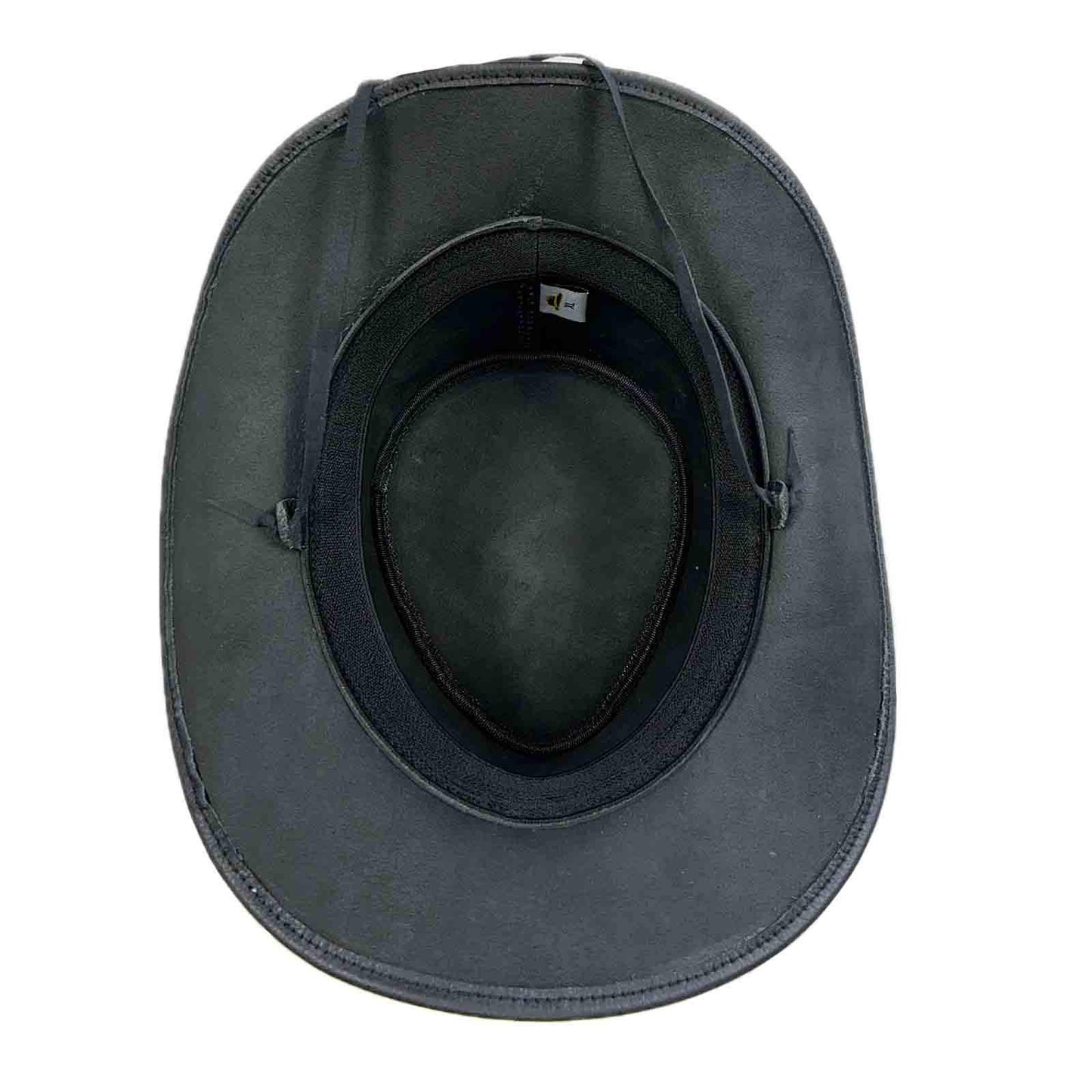 Black Leather Western Hat with Laced Leather Concho Hatband - Rockmount Ranch Wear - Flyclothing LLC