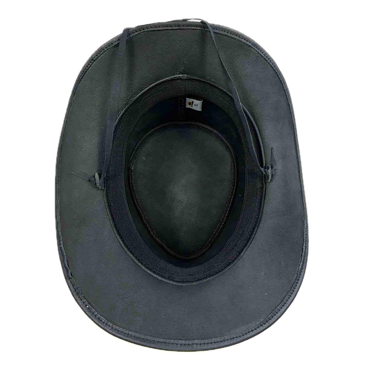 Black Leather Western Hat with Laced Leather Concho Hatband - Rockmount Ranch Wear - Flyclothing LLC