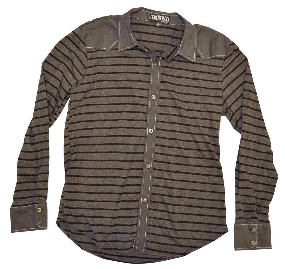 Pila Design Black & Gray Striped Shirt - Pila Design - Flyclothing LLC