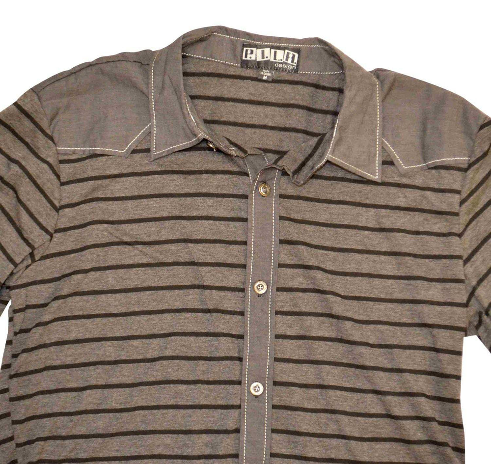 Pila Design Black & Gray Striped Shirt - Pila Design - Flyclothing LLC
