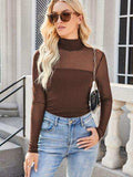 Lovelet Mock Neck Long Sleeve Top - Trendsi - Flyclothing LLC