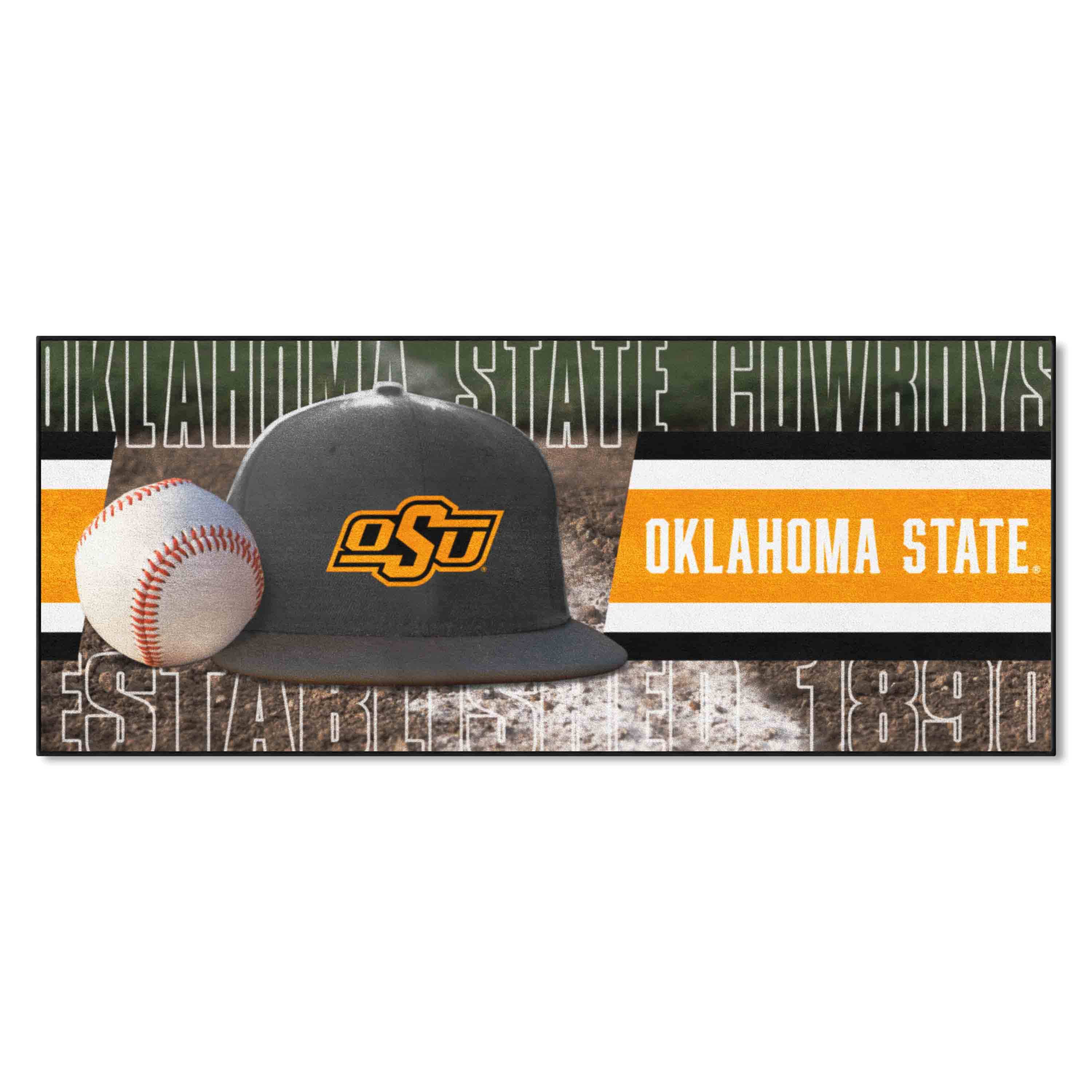 Oklahoma State Cowboys Baseball Runner Rug - 30in. x 72in. - Oklahoma State