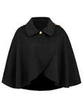 Collared Neck Cropped Cape - Trendsi - Flyclothing LLC