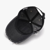 Distressed Adjustable Cotton Baseball Cap - Trendsi