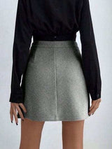 Buttoned Mini Skirt - Trendsi - Flyclothing LLC