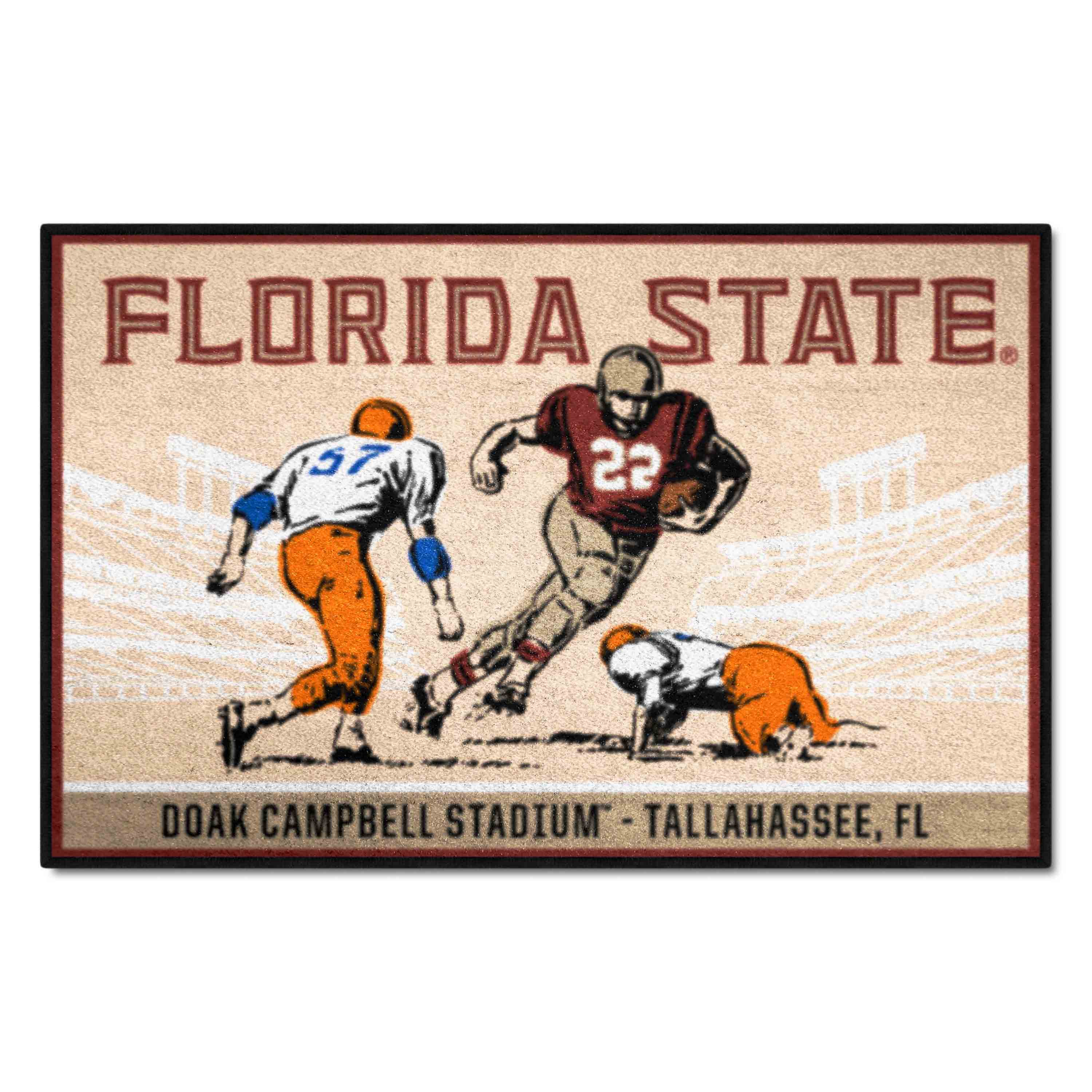 Florida State Seminoles Starter Mat Accent Rug - 19in. x 30in. Ticket Stub Starter Mat - Florida State