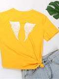 Perfee ANGEL Round Neck Short Sleeve T-Shirt - Trendsi - Flyclothing LLC