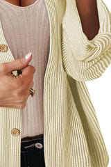 Striped Collared Neck Long Sleeve Shirt - Trendsi - Flyclothing LLC