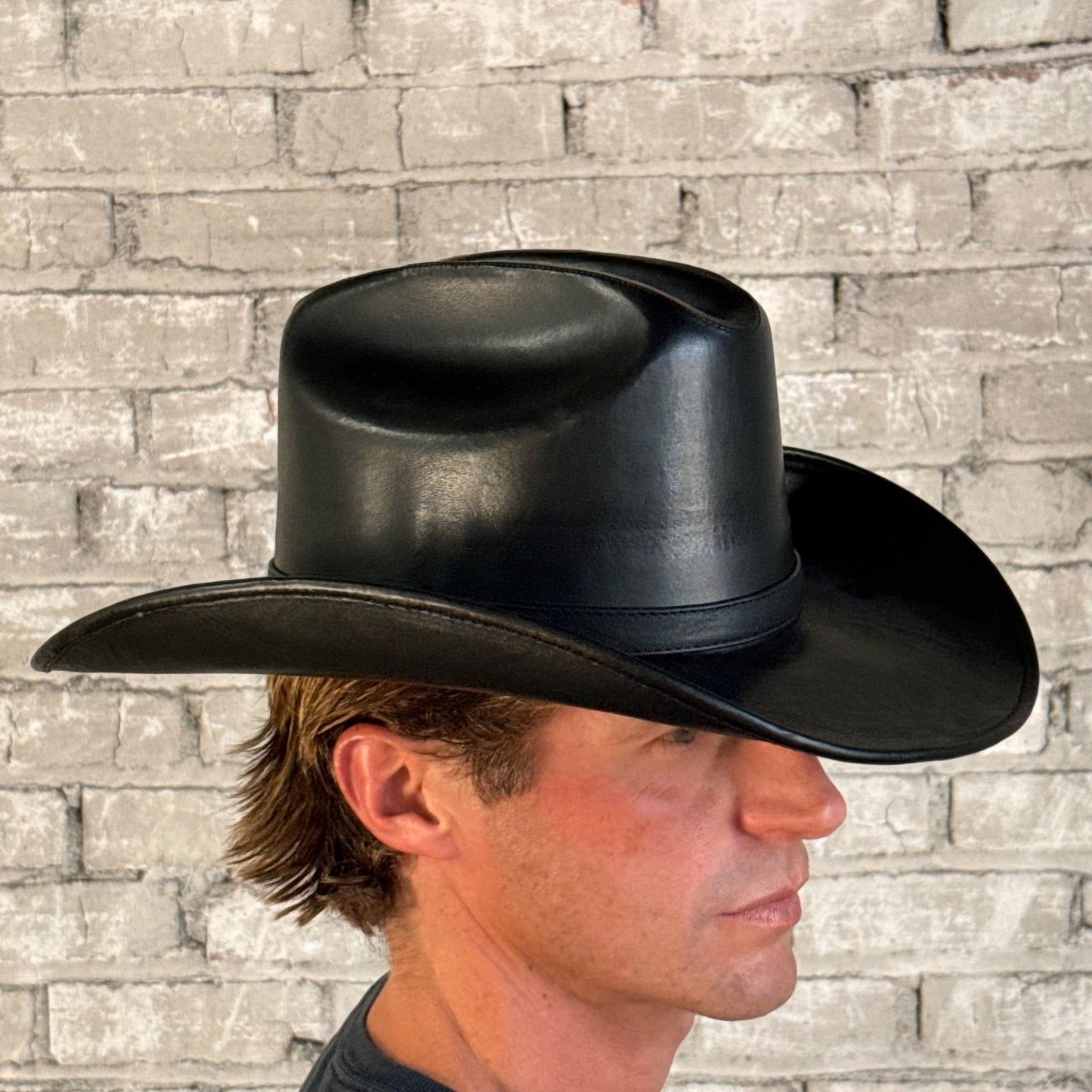 Rockmount Ranch Wear Full Grain Leather Hat in Cattleman Black - Rockmount Clothing - Flyclothing LLC