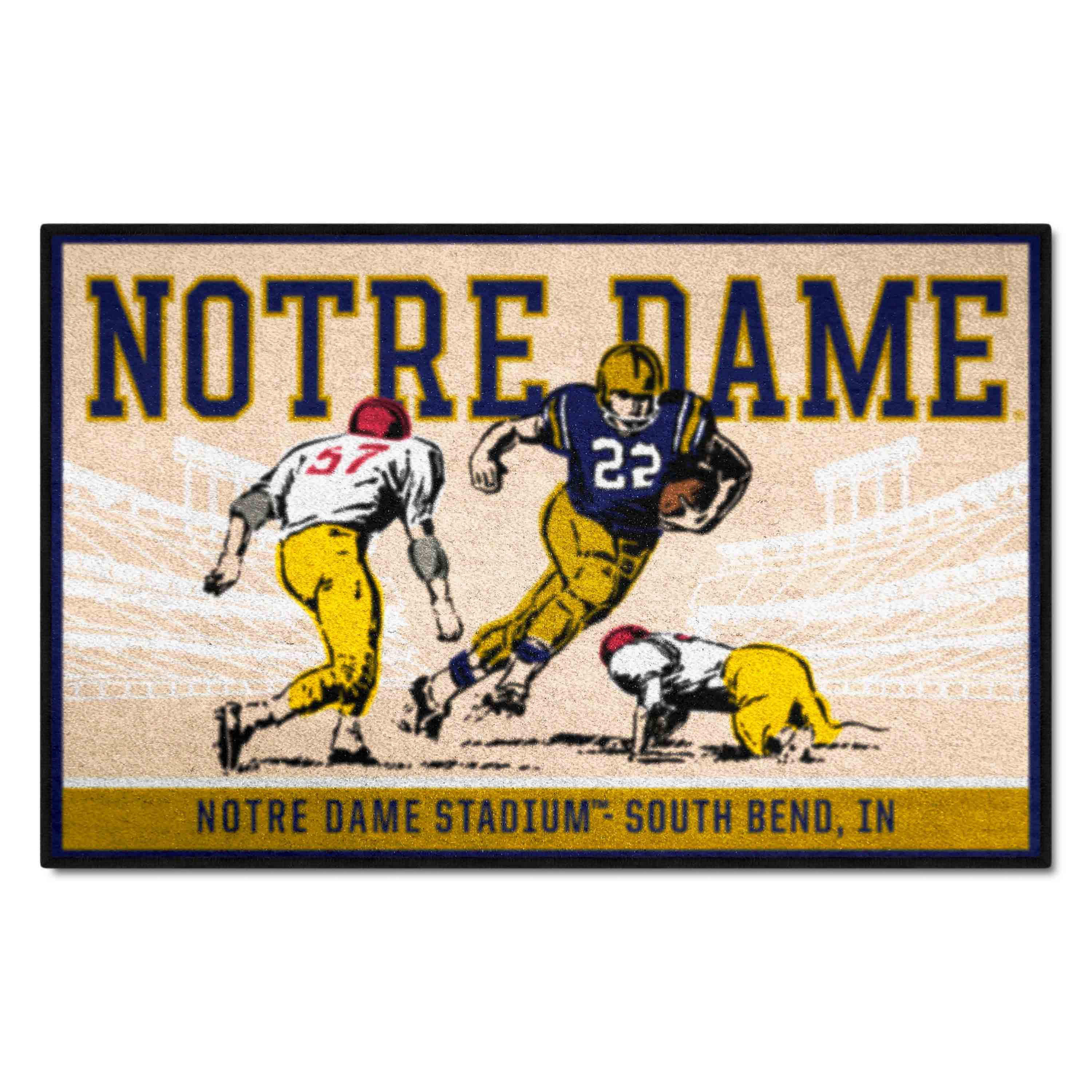 Notre Dame Fighting Irish Starter Mat Accent Rug - 19in. x 30in. Ticket Stub Starter Mat - Notre Dame