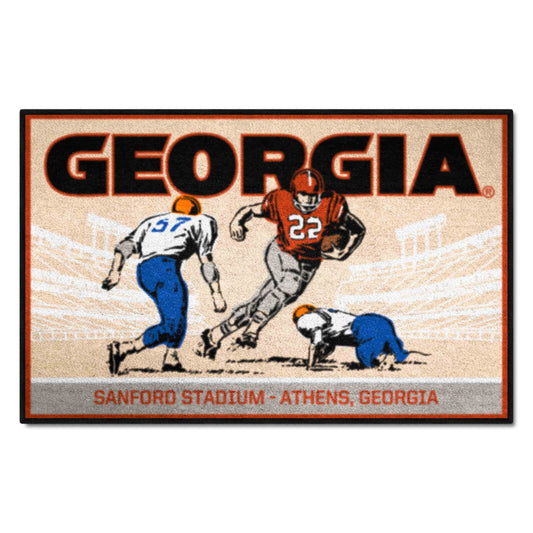 Georgia Bulldogs Starter Mat Accent Rug - 19in. x 30in. Ticket Stub Starter Mat - Georgia