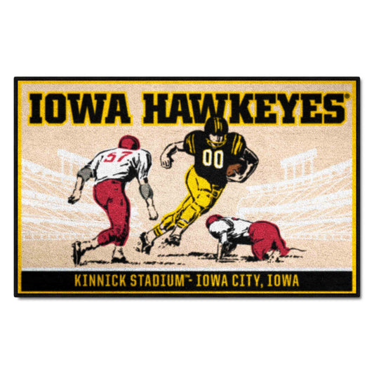 Iowa Hawkeyes Starter Mat Accent Rug - 19in. x 30in. Ticket Stub Starter Mat - Iowa